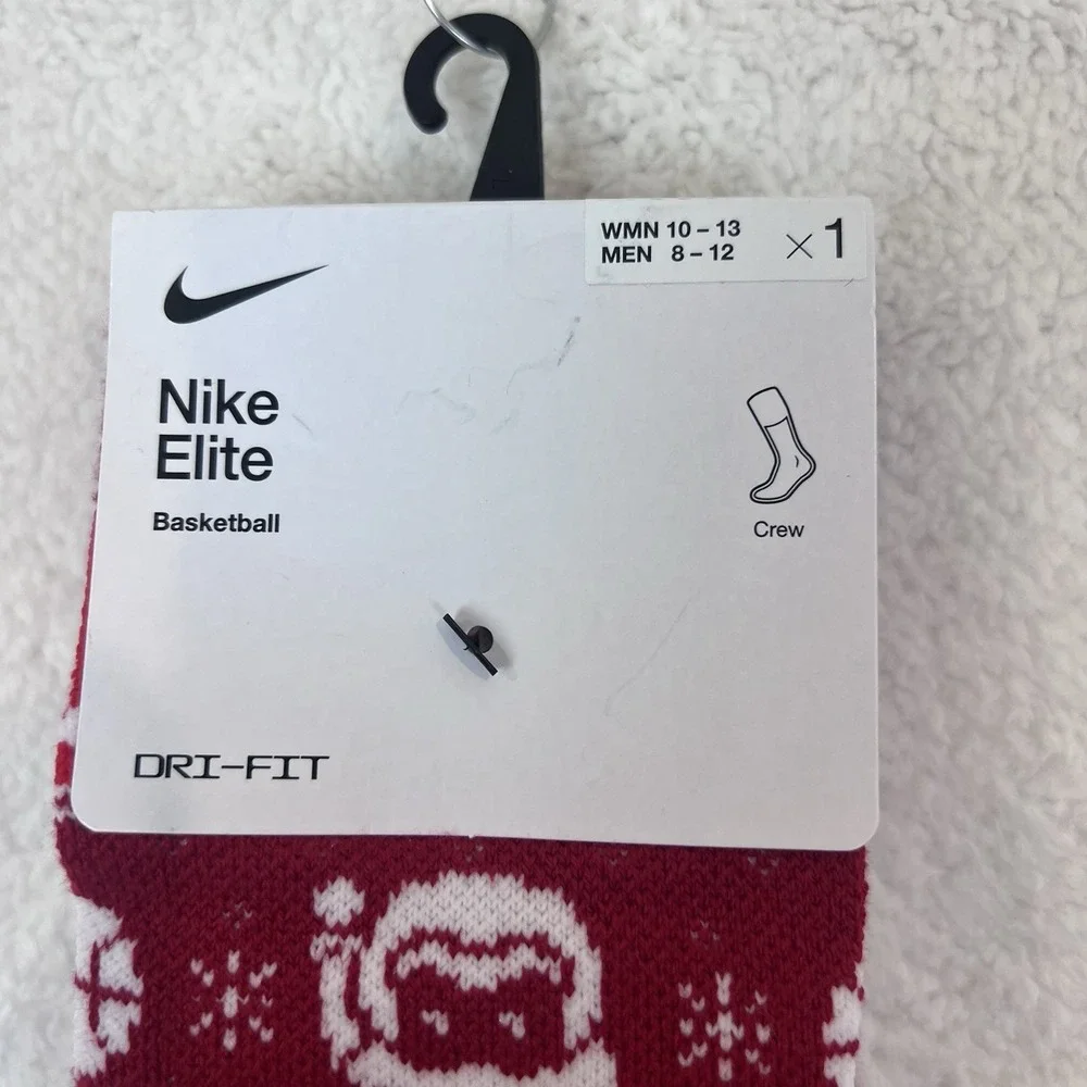 Nike Elite Dri-Fit Crew Red‎ Christmas Holidays Basketball Socks Unisex